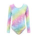 Sinoem Gymnastics Leotards for Girls Long Sleeve/Sleeveless Gradient Color Sparkle Leotard Dancing Ballet Gymnastics Athletic for Little Girl