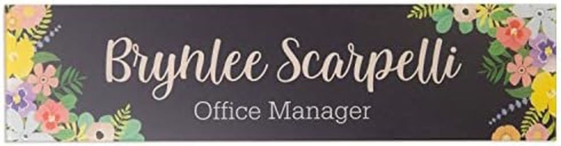 ExcelMark 2” X 8” Floral Designer Name Plate (Style 1)