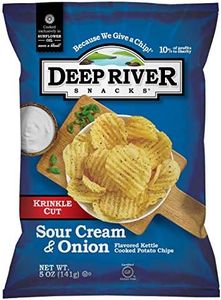 Deep River Snacks Krinkle Kettle Potato Chips, Sour Cream and Onion, 5 Ounce (Pack of 12), Gluten Free