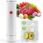 BoxLegend Handheld Vacuum Sealer for Food with 40 Reusable Vacuum Sealer Bags, Compact Vacuum Sealer Machine, Portable Seal Meal Saver, Wireless Food Sealer