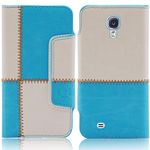 Samsung Galaxy S4 I9500 I9505 Original Numia Bookstyle Bag Design Cell Phone Case Cover Bag Pouch Blue-White Style Flip Protective Shell Enclosure, New