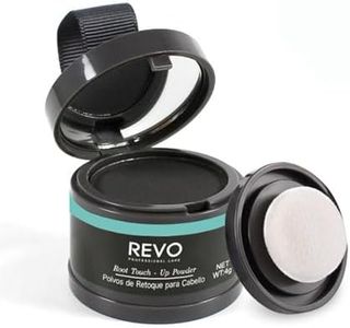 REVO Hairline Powder: Root Touch Up & Hair Loss Cover Up, Instant Gray Hair Cover Up, 48-Hour Powder for Thinning Hair, Men & Women, Adds Volume, Seamless Blend, Long-Lasting Coverage (Black)