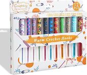 Coopay Warm Crochet Hooks Plus for Crochet Gifts, 12PCS 2mm-8mm(B-L) Crochet Kit Crochet Hook Set Ergonomic Grip Crochet Needles for Crocheting Art Yarn Craft,Precious Knitting & Crochet Supplies