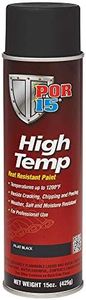 POR-15 High Temperature Paint - Flat Black - 15 fl. Oz. - High Heat Resistant Paint - Withstands Temperatures Of 1200°F | Weather & Moisture Resistant