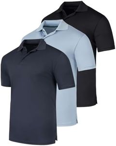 Real Essentials Mens Big and Tall Dry Dri Fit Polo Shirt Short Sleeve Golf Tennis Active Athletic Performance King Size Casual Tee