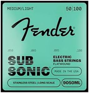 Fender 9050ML Stainless Steel Flatwound Long Scale Electric Bass Guitar Strings - Medium Light