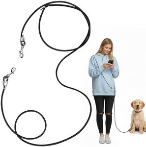 Léwind 8.2ft Hands Free Dog Leash,Versatile Waist & Crossbody Lead for Medium Dogs,Waterproof & Adjustable for Running Jogging Walking, 360° Swivel Metal Buckle (Black)