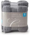 Charisma New Soft and Luxurious 4 Piece Towel Set | 2 Hand Towels and 2 Wash Cloths (Dark Grey)