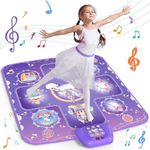 GirlsHome Dance Mat - Unicorn Toys for Girls Electronic Dance Pad with 5 Game Modes, Built-in Music, Touch Sensitive Light Up LED Kids Musical Mat, Christmas & Birthday Gift for Toddler Girls 3-12