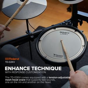 Roland TD-02KV Electronic V-Drums Kit – Compact Digital Drum Set