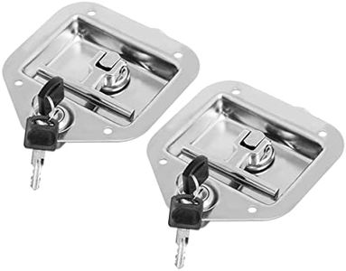 Dream Lighting 2 PCS Recessed Folding T Handle Locks Caravan RV Camper Trailer Truck Aluminum Tool Box Door Latch Stainless Steel