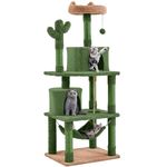 Yaheetech Large Cactus Cat Tree, Multi-level Cat Climbing Tower w/Hammock, Cat Furniture Scratching Posts Cat Condo for Small- to Medium-sized Cats 158cm