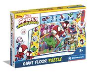 Clementoni 16735 Marvel Spiderman Giant Floor Electronic Educational Game with Interactive Pen, Jigsaw Puzzle Children Age 3, Learning Toys-Made in Italy