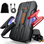 JDMCAR Jump Starter Power Pack - 4000A Portable Car Battery Booster Jump Starter for 12V Vehicles and Motorcycles,Car Accessories Power Bank with Jump leads and LED Light Upgrade