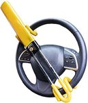 UKB4C Heavy Duty Steering Wheel Lock for Car and Van High Visibility High Security Anti-Theft Car Lock with Twin Bar Hook