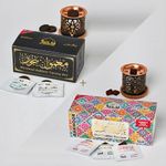 Oud & Maamoul Bakhoor Variety Boxes with Burners by Dukhni | Set of 2 | Authentic Arabic Bakhoor Incense | Gift Sets & Starter Kits | Luxurious Long-Lasting Rich Assorted Fragrances | دخني عود بخور