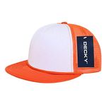 DECKY 224-ORN Two Tone Flat Bill Foam Caps, Orange