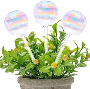 ASTER Plant Watering Globes, 3Pcs Iridescent Self Watering Globes for Plant, Glass Plant Watering Bulbs Insert Spikes Plant Accessories for Home Indoor Outdoor Automatic Irrigation System