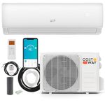 COSTWAY 11500 BTU Mini Split Air Conditioner, 115V 17 SEER2 Wifi Enabled Inverter Air Conditioner & Heater Pump System Cools Up to 750 Sq. Ft, Work with Alexa, w/Installation Kit