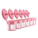 BRBHOM i Cafilas Week Reusable Cup Accessories for Keurig Filter K mini Plus,K-Cafe,K-cafe K83,K-Latte,K45 Elite,K-Classic,K-Compact,Reusable Pods 2.0 and 1.0 Brewer (6 pcs in Pink)