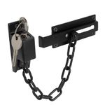 XFORT Matt Black Locking Door Chain, Front Door Security Chain with External Key Unlocking Mechanism.