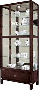Howard Miller Williamson Curio Cabinet - Locking Glass Display Cabinet with Light Glass Shelves, 6 Display Levels Adjustable Levelers Sliding Front Doo Specialty Home Furniture, Espresso Finished
