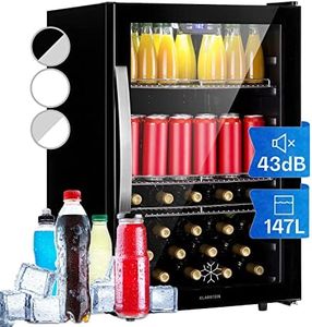 Klarstein Mini Frigo de Chambre et Bureau pour Boisson, Petit Frigo Silencieux, Refrigerateur Mini Bar 147L, Petit Réfrigérateur Camping, Étagères Réglables pour le Vin, Cannette, Beer Fridge