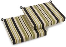 Blazing Needles Indoor/Outdoor Spun Poly 19-Inch by 20-Inch by 3-1/2-Inch All Weather UV Resistant Zippered Cushions, Eastbay Onyx, Set of 2