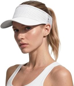 Sun Visors for Women Men Lightweight Adjustable Sun Hat Sunvisor for Golf Running Tennis White