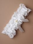 My Pretty Little Gifts Ivory Garter - Plain - Wedding Favour Bride to Be Hen Party Night Do Accessory