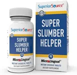 Superior Source Super Slumber Helper, Quick Dissolve MicroLignual Tablets, 90 Count, Melatonin (5 mg), Valerian, Chamomile, L-Theanine, GABA, Natural Herbal Sleep Support, Non-GMO
