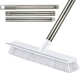 UCRAVO 1pc, Floor Scrub Brush with Long Handle, 2 in 1 Scrape and Brush, Tub and Tile Brush for Cleaning Bathroom, Patio, Kitchen, Wall, Cleaning Supplies, Bathroom Cleaning Brush with Wiper