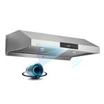 Hauslane Under Cabinet Range Hood 30 inch Ducted Stainless Steel Kitchen Hood HauSmart Auto Technology with 860 CFM Dual Motor Auto Light Sensors Zone-Specific Fans PS19 (Stainless Steel, 30 inch)