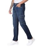 i'sol Men Cargo Carpenter Jeans || Men Cargo Pants ||Denim Cargo for Men & Boys || Cargo Carpenter Cotton Pant || Cargo for Men || Non Stretchable ||Loose Baggy Straight Fit Cargo Carpenter Jeans