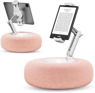 SupeDesk Tablet Pillow Stand for Reading, Adjustable Tablet Pillow Stand for Lap with Detachable Bowl, Fits 4.7"-13" Kindle/Phones/Tablets, Watch Videos, Stream Media, Pink