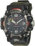 CASIO Men's G-Shock Mudmaster Analog Digital Solar Powered Watch, Black/Silver Dial, Green Band