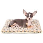 Mora Pets Dog Bed Crate Pad Ultra Soft Pet Bed with Cute Star Print Washable Crate Mat for Large Medium Small Dogs Reversible Fleece Dog Crate Kennel Mat Cat Bed Liner 21 x 12 inch Brown