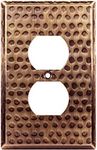 LIDER Duplex Receptacle Metal Wall Plate, Stainless Steel Outlet Cover, Corrosion Resistant, Mid-Size 1-Gang 4.88" x 3.11", 201 Stainless Steel, LMWP-21M-HAC, Hammered Antique Copper