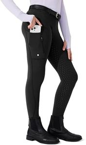 Willit Girls Fleece Horse Riding Pants Equestrian Breeches Kids Winter Riding Tights Thermal Schooling Tights Black XXL