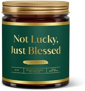 Fantaswick Not Lucky Just Blessed | Natural Coconut Soy Wax Lucky Charms Scented Candle | Funny Candle Gifts for Women | Hand-Poured Sugary Marshmallow & Toasted Cereal Candle | 9oz