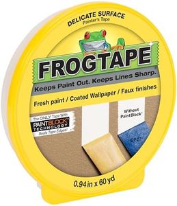 FrogTape Delicate Surface Painting Tape, 0.94 in. x 60 yd. Roll, Yellow (280220)