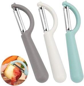 TAOPE 3 Pezzi Pelapatate Professionale, Pelapatate da Cucina Pelapatate in Acciaio Inox, Pela Universale Sbucciatore Manuale per Verdure Varie Patate Carota Frutta, Grigio, Beige e Blu