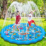 Paochocky Kids Splash Pad Sprinkler Play Mat, 68" Sprinkle Splash Water Pad Toys Pool for Alphabet Learning, Summer Outdoor Water Play Sprinklers Games Garden Beach Spray Mat Toy Gifts for Boys Girls