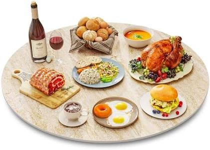 ZL ZELing 35.4" Lazy Susan Turntable – 360° Sinteredstone Silent Anti-Slip Turntable, Table Top Centerpiece for Kitchen, Pantry, Spice Rack, Refrigerator & Dining Table, Beige