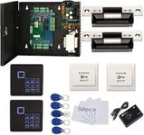 IP Based 2 Doors Access Control Kit North American Strike Lock Keypad Reader Smart Keyless Lock System 110V Power Supply Box Phone APP Remote Open Door