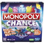 Monopoly Chance Board Game for Adults and Kids | Fast-Paced Family Party Game | Ages 8+ | 2-4 Players | 20 Mins. Average (English & French)