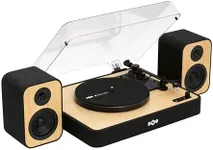 House of Marley Revolution Wireless Turntable with Speakers - Sustainably Made Bluetooth Record Player with 8W Bookshelf Speakers, Easy Set Up Vinyl Player with Dust Cover