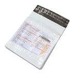 Elegance 50 pack of Economy 60 Microns Polybag 12x14 (12 x 14 inches) with Document Pouch POD Jacket, Courier Bags/Envelopes/Pouches/Cover Polybags for Shipping/Packing/Mailing