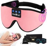 MUSICOZY Bluetooth Sleep Mask,Upgraded 3D Sleep Headphones Eye Mask with Headphones for Men & Women,Wireless Music Sleep Mask Sleeping Headphones for Travel/Nap/Yoga/Meditation/Night (Pink)