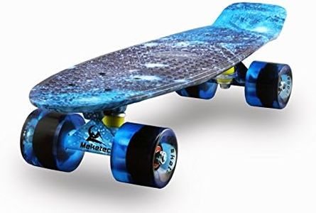 Skateboards Complete Mini Cruiser Retro Skateboard for Kids Boys Youths Beginners 22 Inch(The Starry Sky)